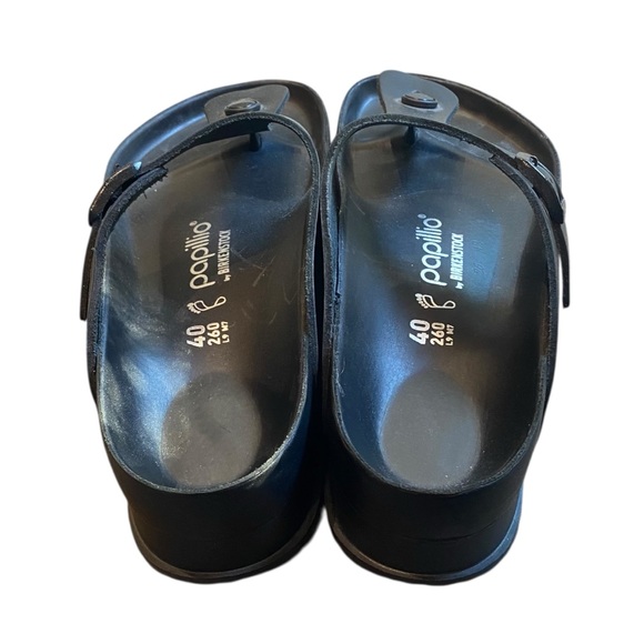 Papillio X Birkenstock Gizeh Flex Leather Molded Platform Footbed Buckle Sandals - Picture 4 of 6